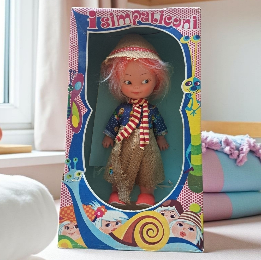 Vintage 1970s I Simpaticoni Italian Doll Made In Italy Original Box La Bambola